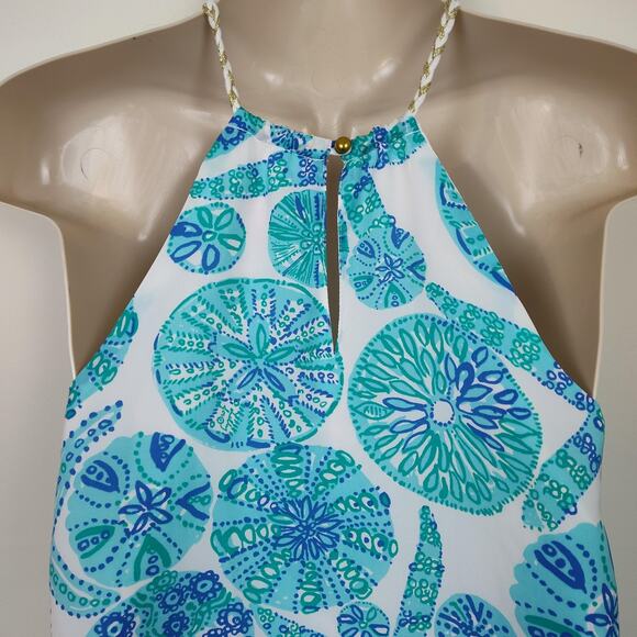 Lilly Pulitzer for Target Halter Top Womens XS Blue Green Sea Urchin For You - Picture 8 of 16